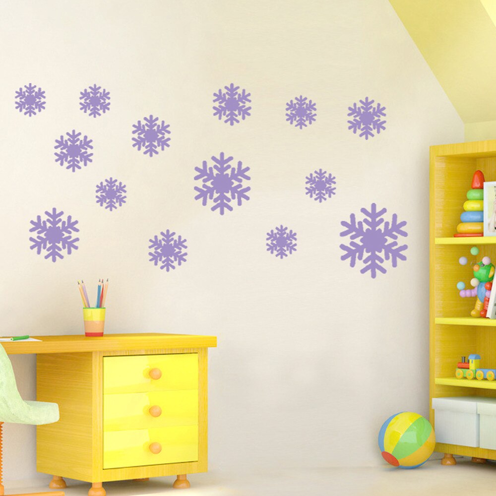 25# Wall Sticker Frozen Snow Flakes Vinyl Art Wall Quote Decal Sticker Removable Waterproof Wall Stickers Living Room Decor