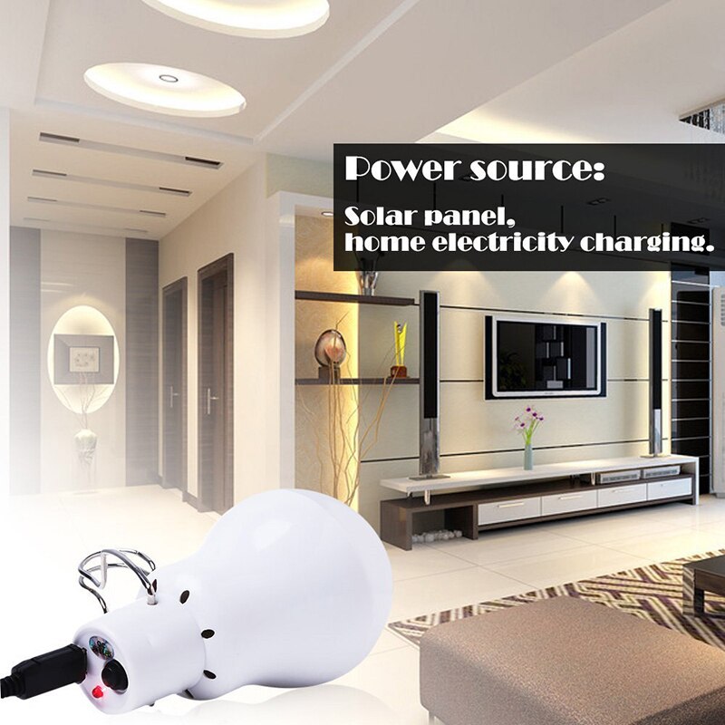 Portable Solar Led Light Bulb Rechargeable Solar Lamp Tent Light Flashlight For Hiking Fishing Outdoor Camping Home Emergency