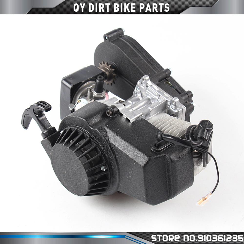 2 temps en plastique 49CC moteur tirer E démarrage 13MM carburateur en plastique pour Mini Moto poche ATV Quad Buggy saleté Pit Bike
