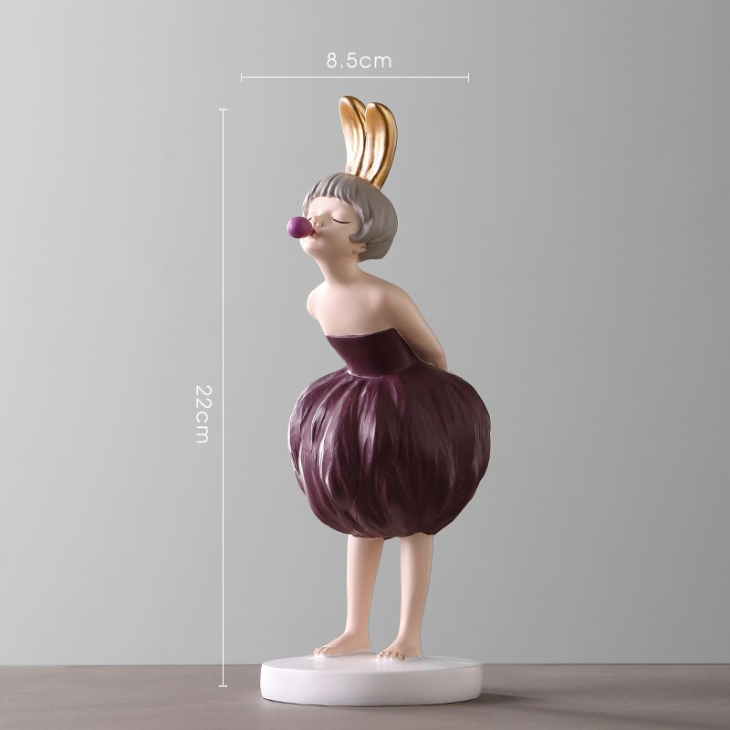 Estatua de chica nórdica para decoración del hogar, escultura de resina moderna para oficina y sala de estar, figuritas decorativas para interiores, accesorios de decoración del hogar: C