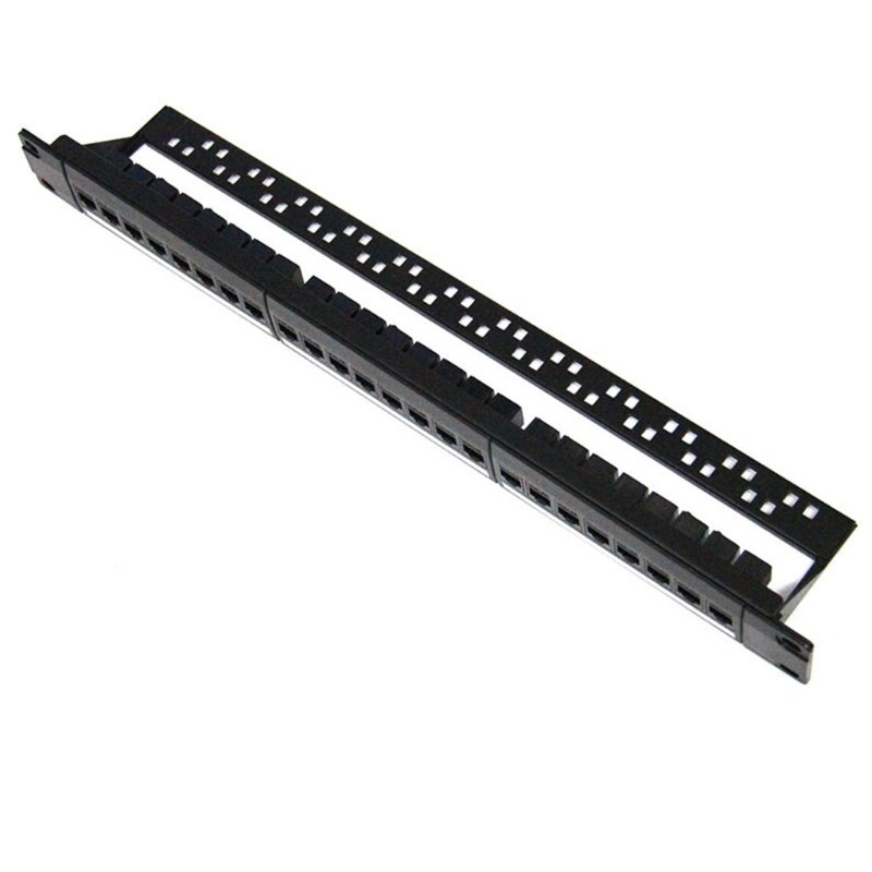 Cable Rackmount Wall Mount 24 Port Unshielded Keystone Jacks Blank Patch Panel