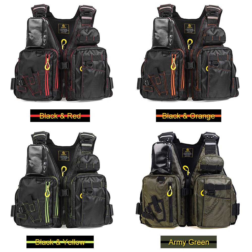 Fly Fishing Life Vest Outdoor Breathable Multi Pockets Padded Life Safety Swimming Sailing Floatation Waistcoat Utility Vest
