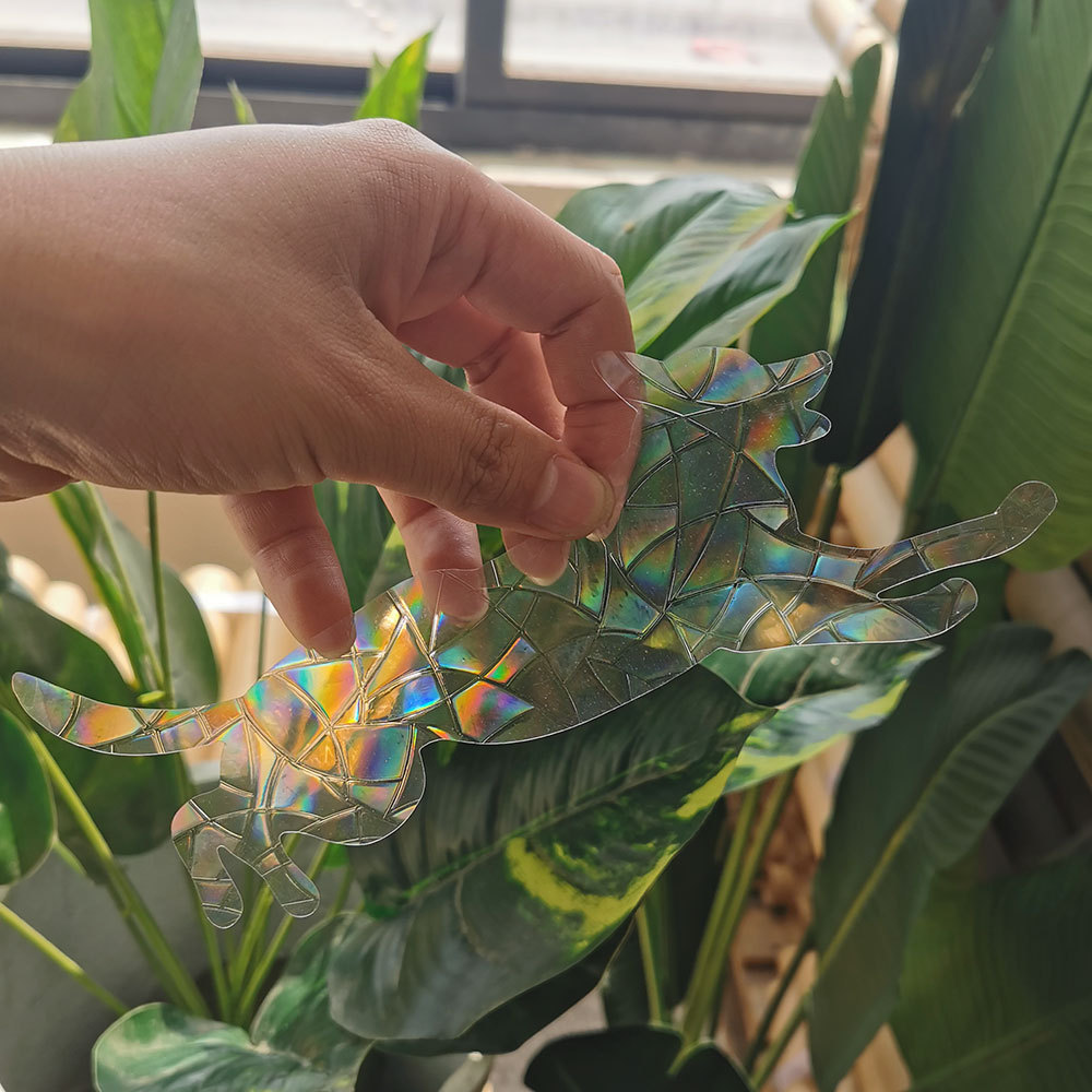 Rainbow Cat Dog Suncatcher Window Stickers PVC Electrostatic Glass Window Animal Decal For Kids Rooms Bedroom Nursery Home Decor