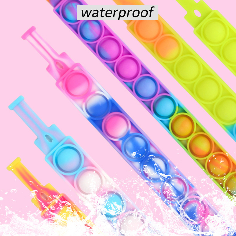 Pops bubble jego fidget proste dołek rainbow silikonowa bransoletka zabawka anty stres releif lęk sensory dla adhd autyzm dzieci