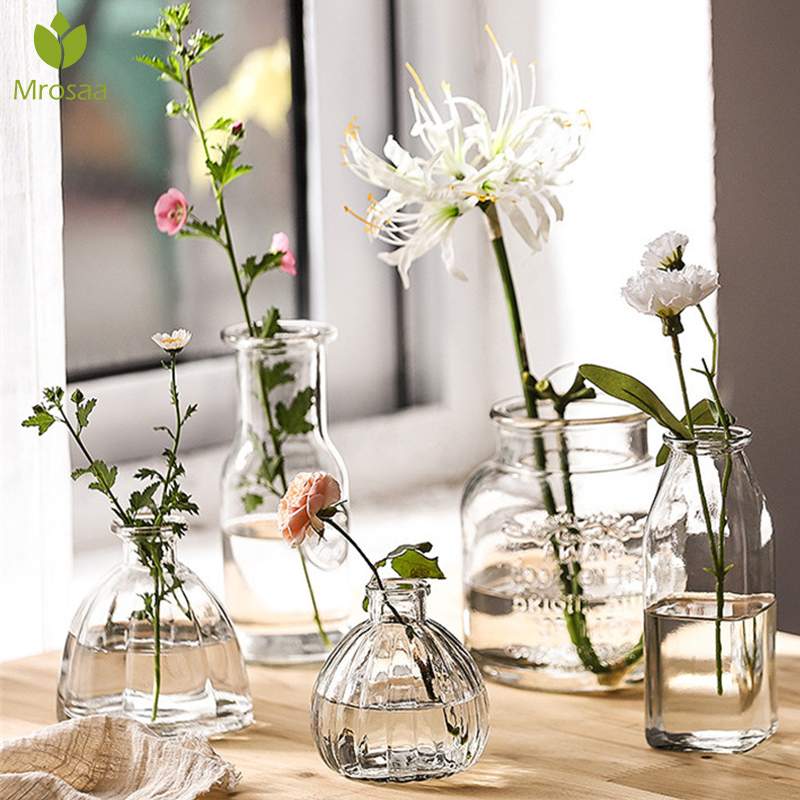 Moderne stijl Terrarium Hydrocultuur Plant Vazen Vintage Bloemen Pot Transparante Vazen Glas Tafelblad Planten Home Decor