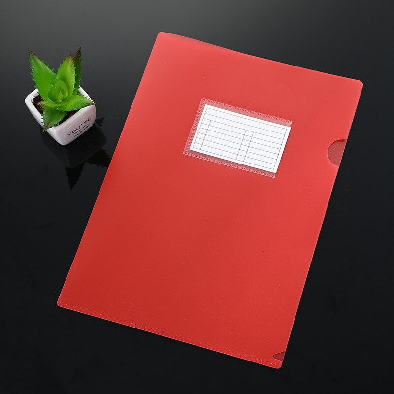 5pcs/set A4 Size plastic L-shaped Frosted transparent single page Document File folder Clear PP folders for sheet Paper Pages