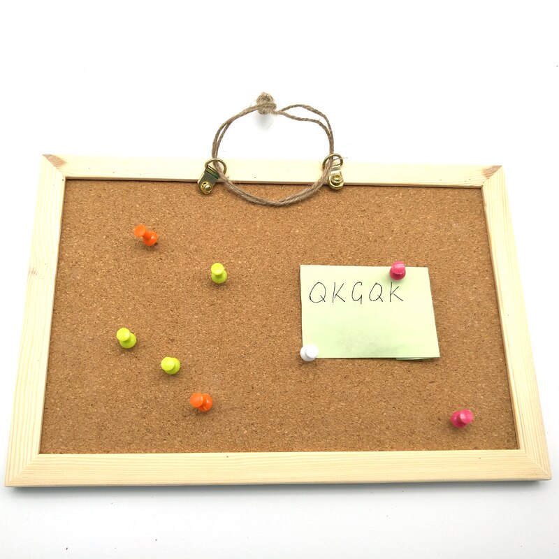 Cork Wood Message Board Phellem Cork Wooden Push Pin Hanging Board Wood Frame Single Soft Wood Wall Board String