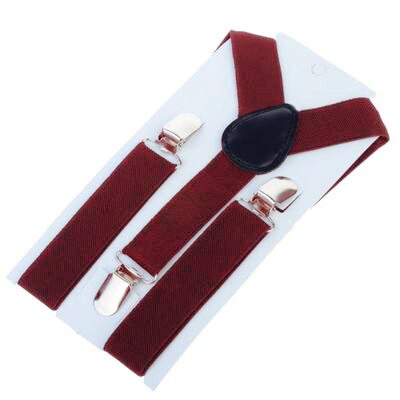 1Pc Soild Kleur Kinderen Riem Verstelbare Bretels Baby Jongens Meisjes Bretels Clip-On Y-Back Braces Elastische kids: wine Red
