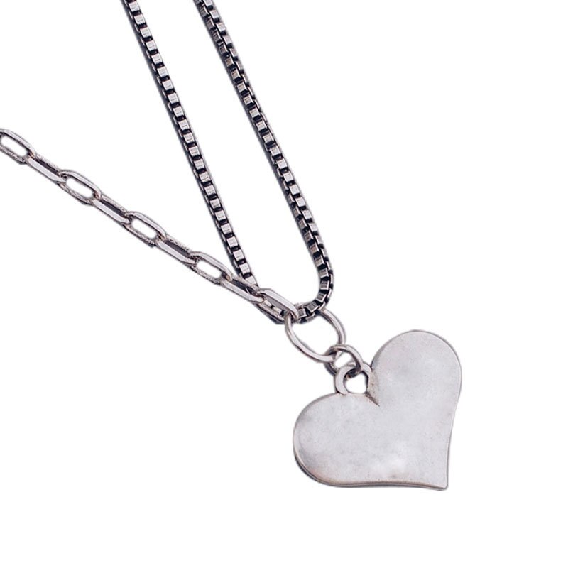 Foxanry 925 Sterling Silber Halskette für Frauen Trend Punk Jahrgang Süße Liebe Anhänger Schlüsselbein Kette Partei Schmuck Geburtstag: Ursprünglich Titel