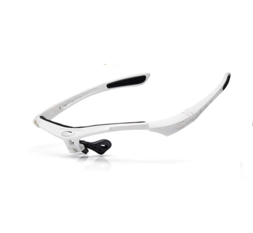 Detachable Cycling Glasses Frame Polarized Sunglasses Frame Goggles Outdoor Bicycle Sunglasses Frame: WHITE