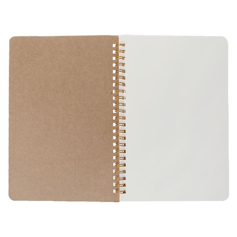 A5 Bullet Notebook Kraft Dot Grid Time Management Blank Book Spiral Journal Weekly Planner School Office Supplies 19QA