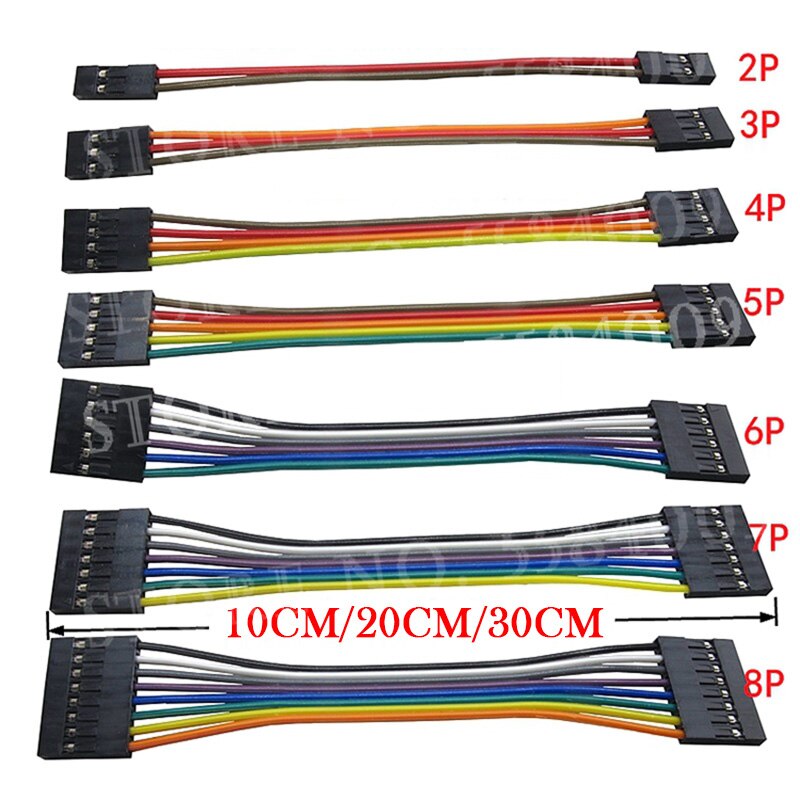 10PCS 2,54 MM 2,54 Draht Dupont Linie buchse auf buchse 1P2 3 4 5 6 7 8 9 10 12 Pin Dupont kabel stecker JUMPER KABEL DRAHT FÜR PCB