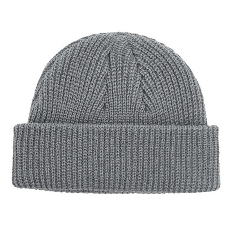 Bonnet tricoté pour hommes et femmes, chapeau pour l'hiver, rétro, Baggy, Melon, Docker, T8: GRAY