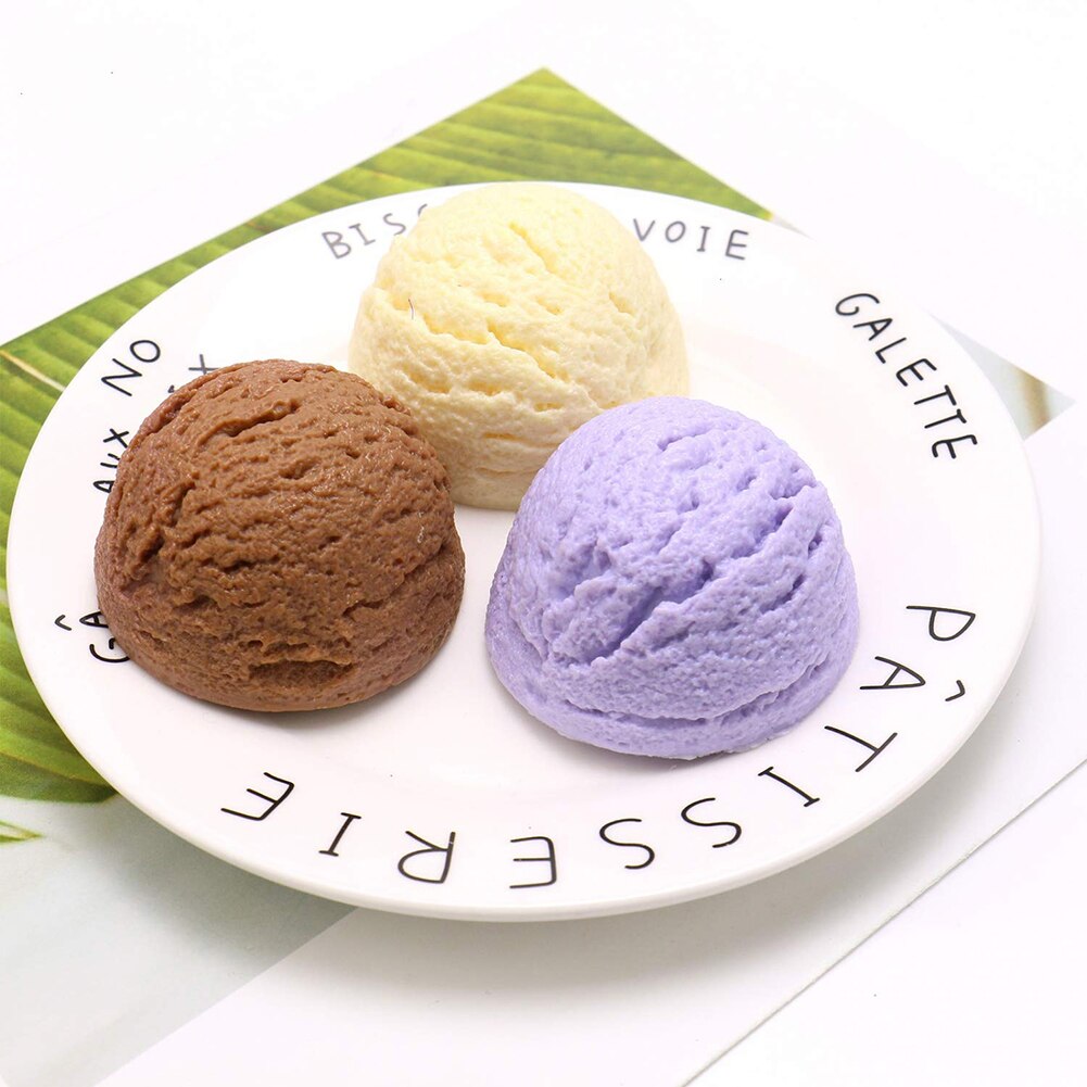 3 Pcs Kunstmatige Ijs Ballen Realistische Simulatie Voedsel Desserts Nep Ijs Model Winkels Decoratie Foto Props