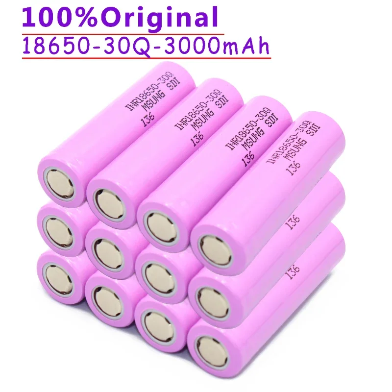1-12 Uds 100% Original 3,7 V 3000mAh para INR18650 INR18650 30Q descarga de batería de iones de litio 20A baterías recargables linterna...