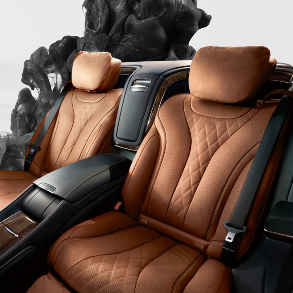 1Pair Universal Car Headrest Ultra Super Soft Pillow Four Seasons Neck Support Suede Fabric Pillow 30*25cm: Brown