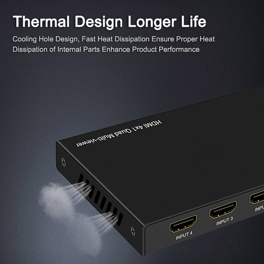 6.75Gbps 4K 60Hz Ultra HD Metal Case 4 Input 1 Output KVM Switch HDMI 2.0 Screen Switcher Shared Keyboard and Mouse