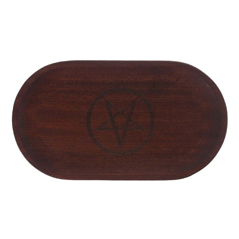 Mini Serving Trays Oval Wood Natural Dessert Cup Plate Small Wooden Cheese Plates for Jewellery Key Coin Tableware Decor: Pentagram / S