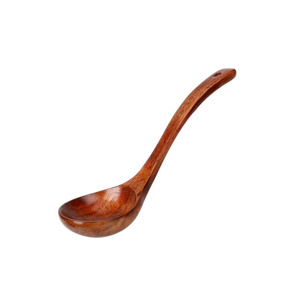 Utensilios de cocina, accesorios de cocina, vajilla ecológica saludable, cuchara de sopa de mango largo, de madera Natural