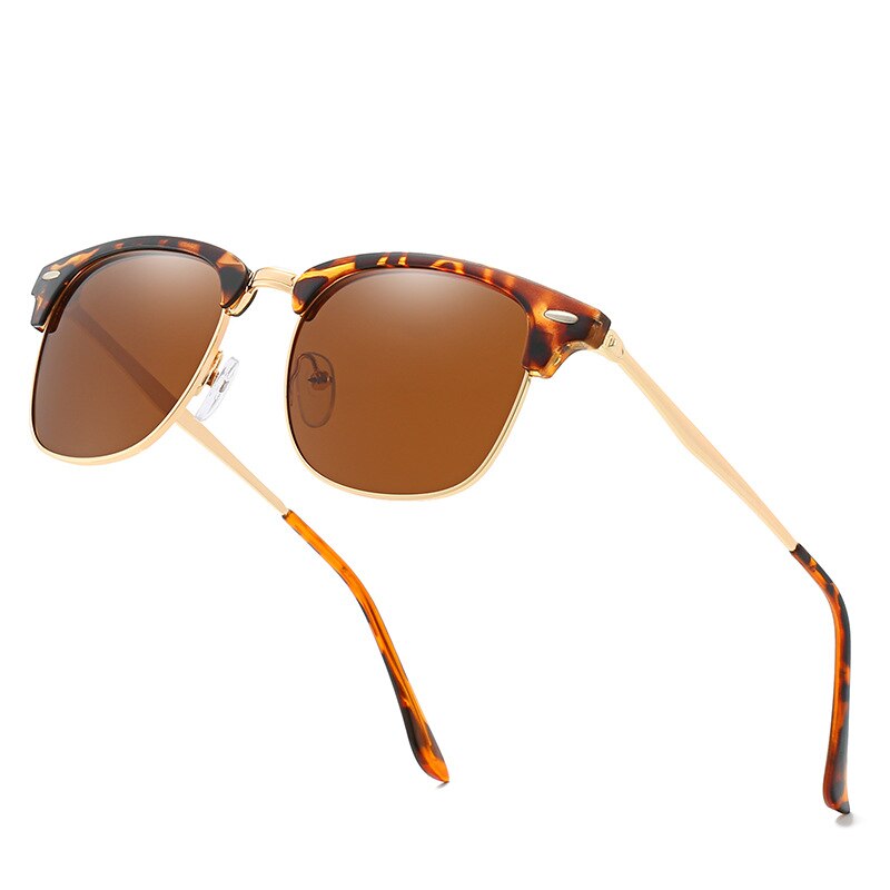 Gepolariseerde zonnebril voor mannen en vrouwen Kleurrijke gecoat outdoor zonnebril Half frame metalen frame mannelijke rijden bril