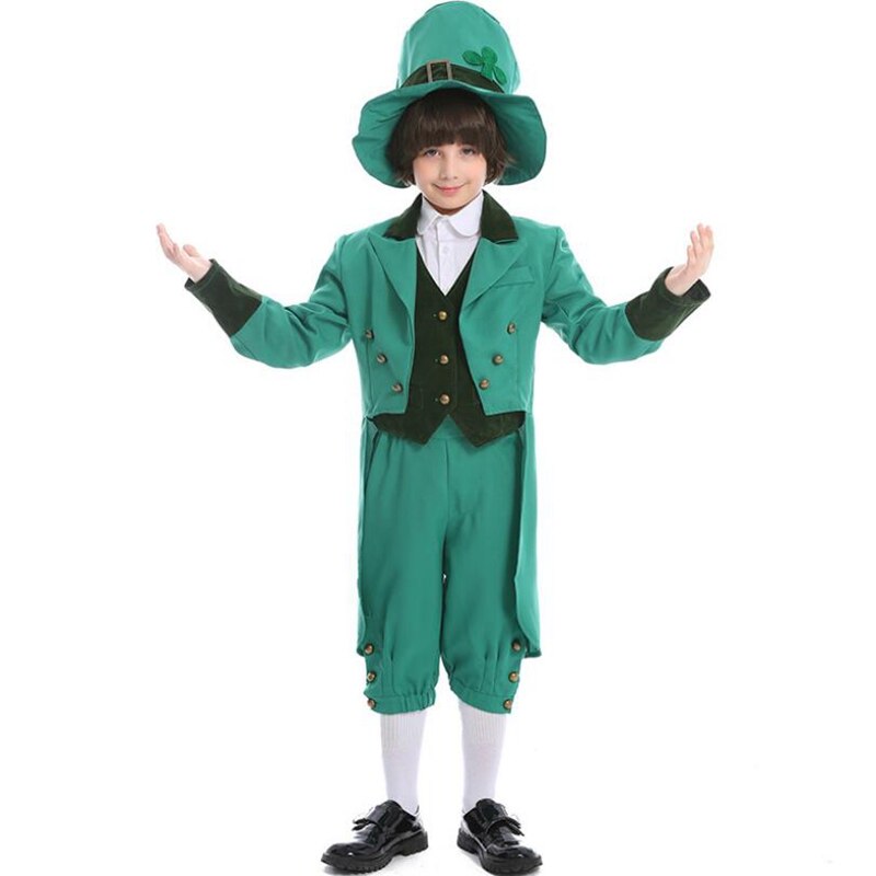 Disfraz de la suerte para hombre adulto, Leprechaun irlandés de traje de , disfraz del Día de San Patricio, ropa de Cosplay: boy / L