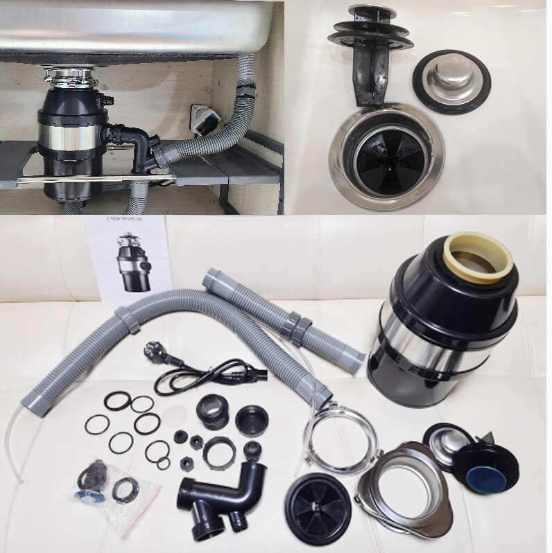 0.5HP 2600RPM 370W Food Waste Disposer Food Residue Garbage Processor Sewer Rubbish Disposal Crusher Grinder Kitchen Sink Applia