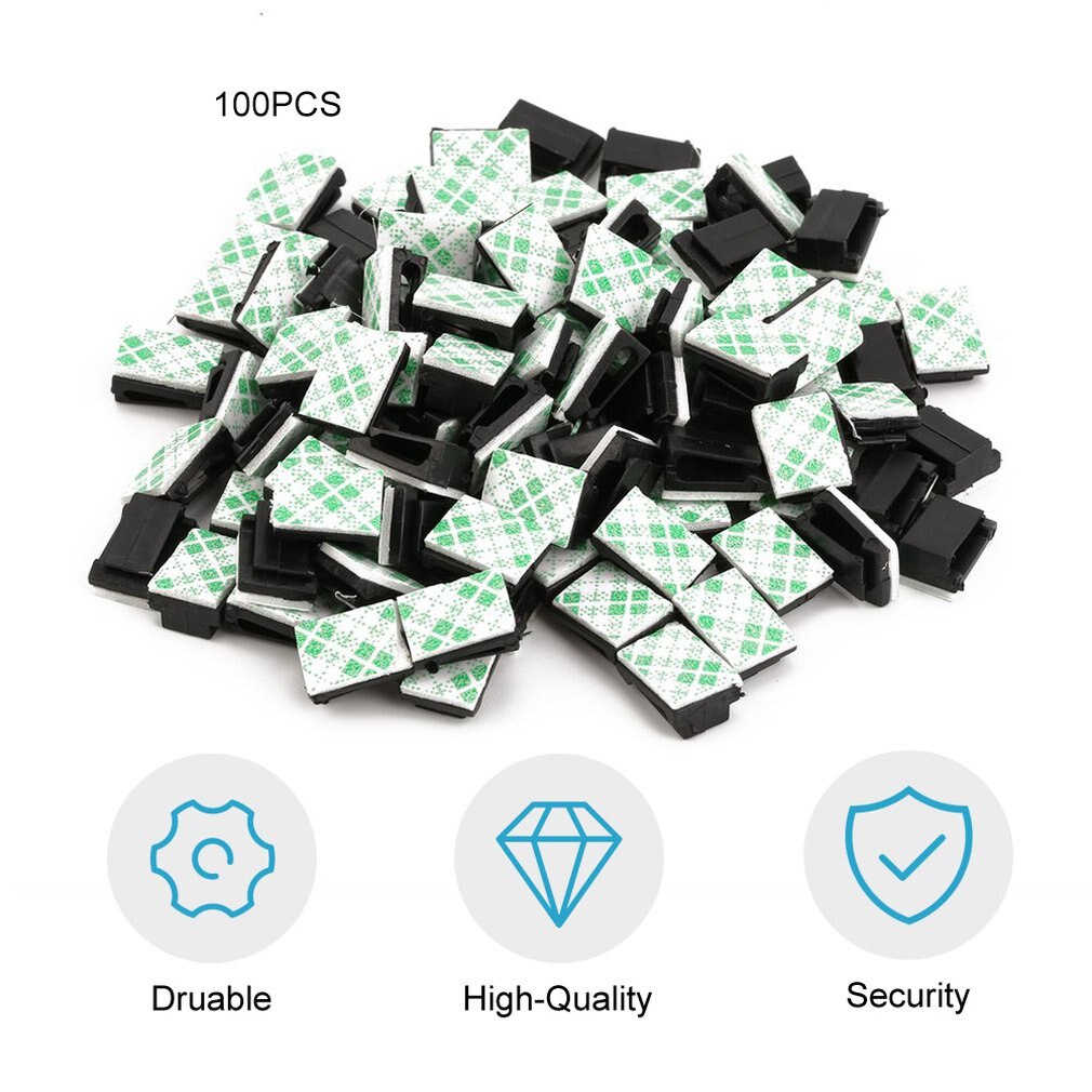 50/100Pcs Auto Desk Muur Usb Wire Cable Line Fastener Clip Clips Houders Organizer Retainer Klem Klemmen Tie lijnen Vaste: 100pcs