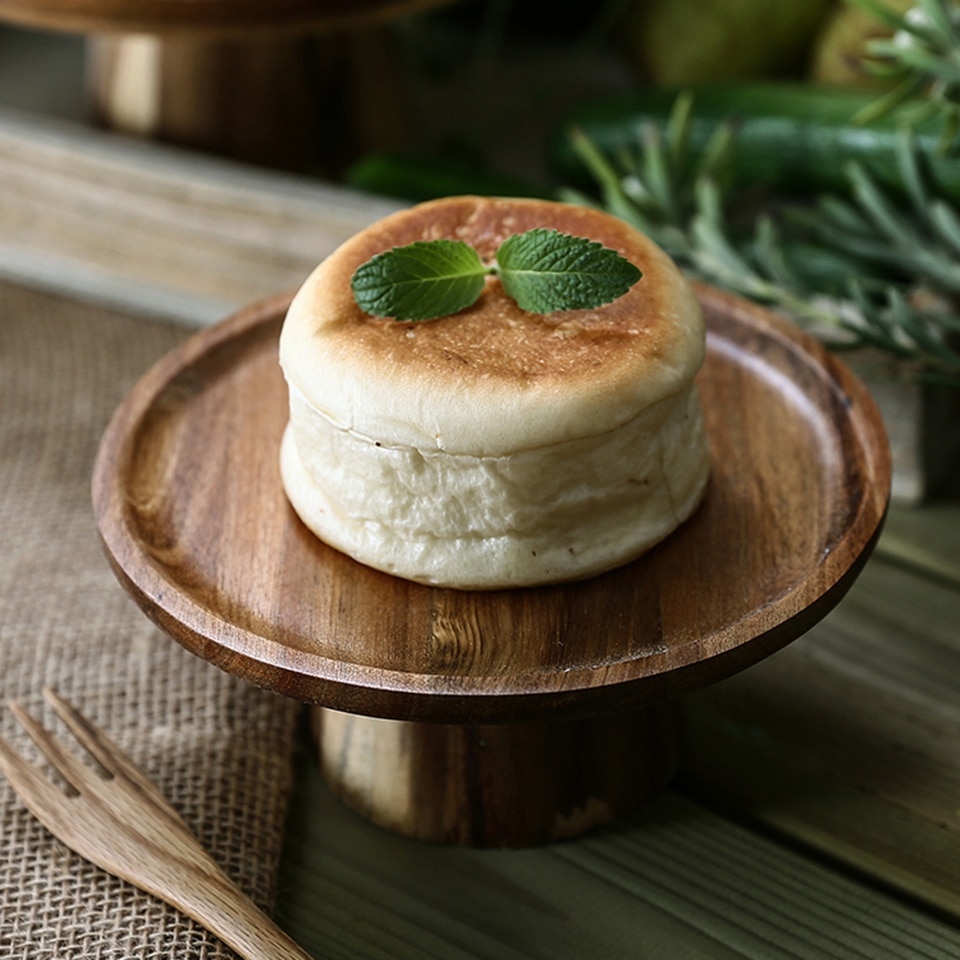 Transhome Retro Wooden Cake Stand Modern Living Room Japanese Sushi Cake Tray Afternoon Tea Decoration Cupcake Stand