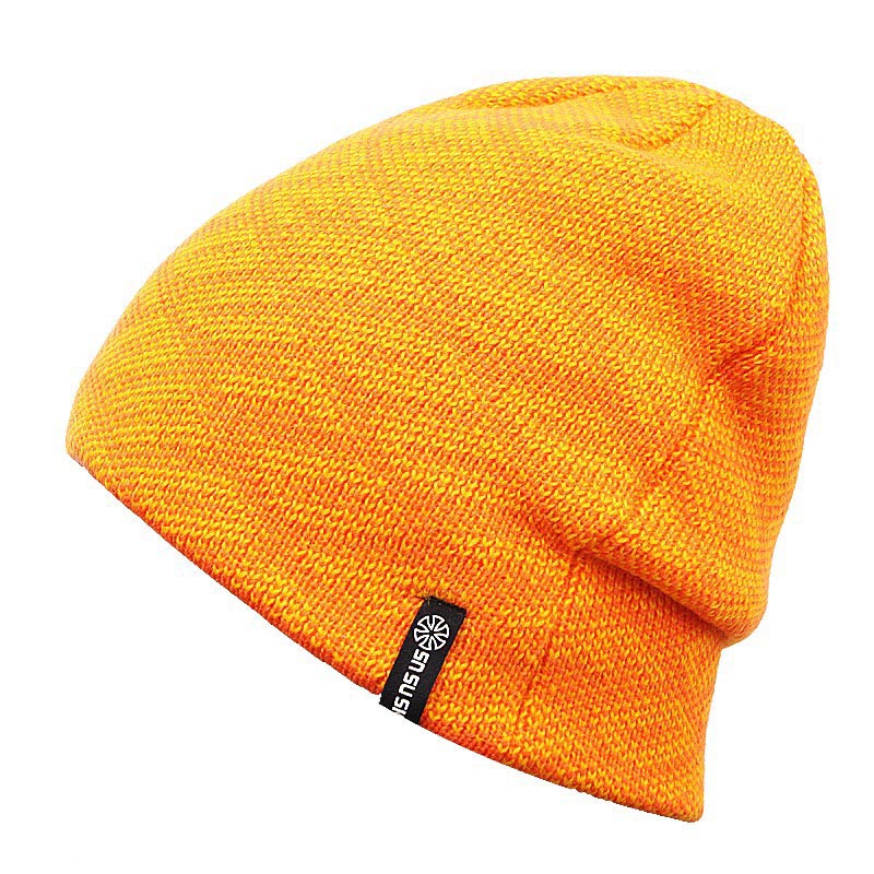 Vinter ski luer regnbue stripet ski lue unisex varm strikket menn snowboard lue beanies hofte hopp skullies til menn kvinner: Gul