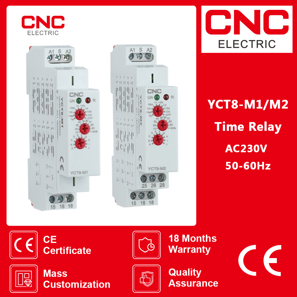 CNC Din Rail Type Time Delay Relay AC 230V 16A Multifunction Timer Relay with 10 Function Choices
