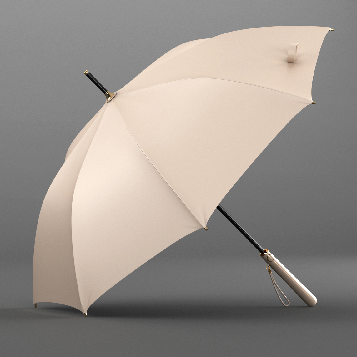 OLYCAT Luxury Clear Long Handle Umbrella Anti UV Sun Protection Umbrellas Rain Women 8 Ribs Windproof Umbrella Girls Parasol: Apricot