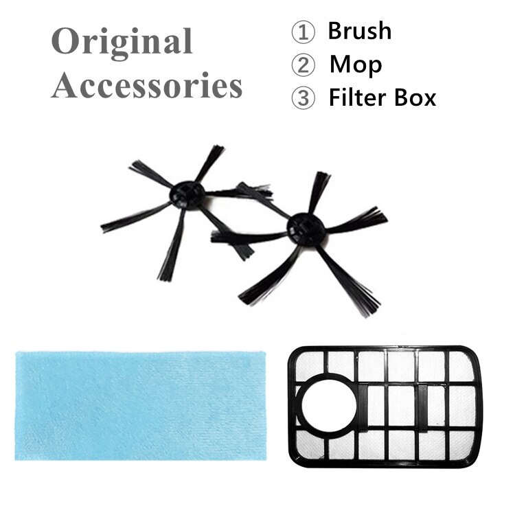 1800Pa Auto Smart Robot Stofzuiger Usb Oplaadbare Floor Cleaner Droog Nat Vegen Huishoudelijke 3 In 1 Smart Veegmachine robot: Original Accessories