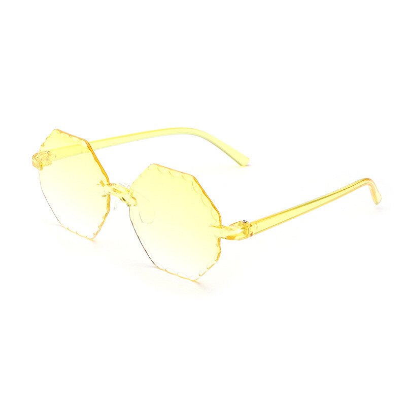 1Pcs Kids Cool Polygon Zonnebrillen Vormige Achthoekige Baby Leuke Meisjes Jongens Eyewear Kinderen Zonnebril UV400 Kids Polygon Bril: yellow