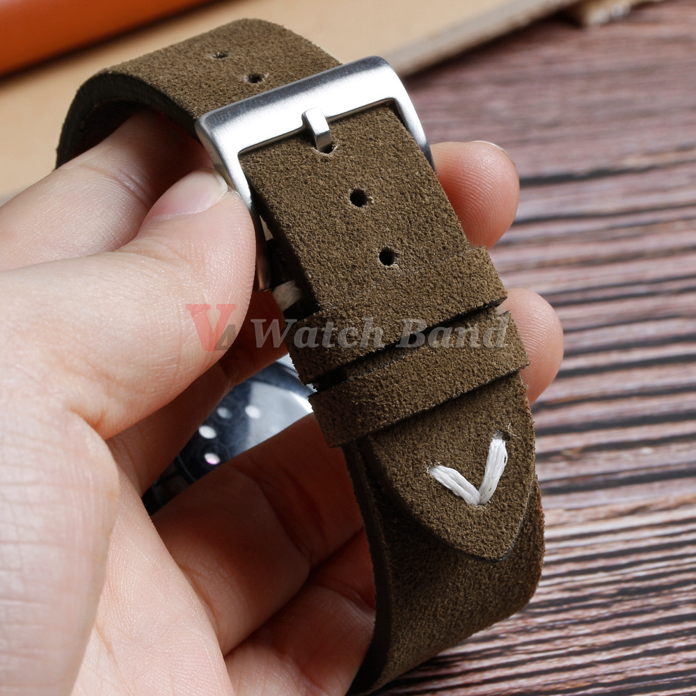 Correa de ante suave de liberación rápida, pulsera de 14mm, 16mm y 18mm, correas de reloj marrones de 20mm y 22mm, pulsera de piel de becerro, accesorios para mujeres y hombres