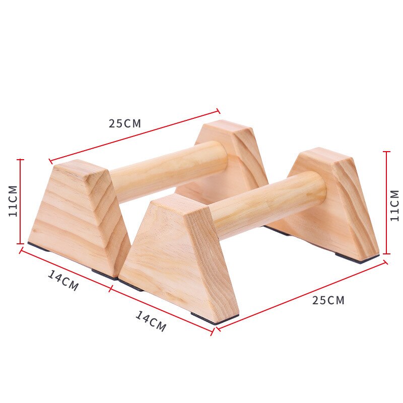 Support de gymnastique en bois de 25cm, barre parallèle pour l&#39;entraînement physique, 1 paire de supports de Sport à Double tige: Marron