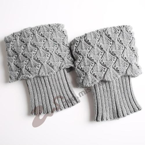 1 pair Women Autumn Winter Casual Leg Warmers Knitted Boot Cover Short Solid Color Socks Foot Warming Cover: LGY