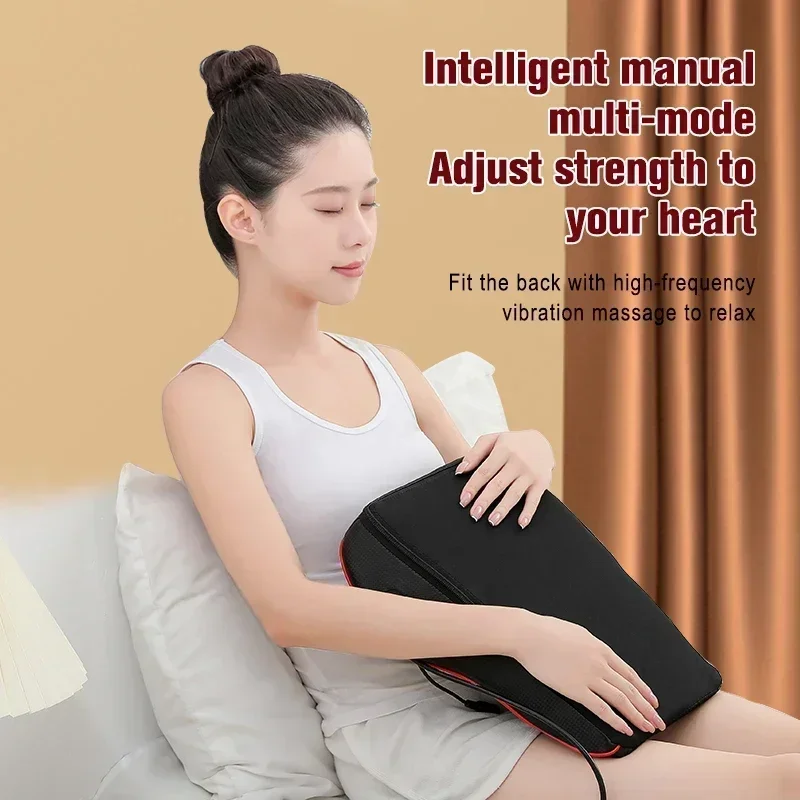 Elektrische Shiatsu Hoofd Nek Cervicale Tractie Body Massager Auto Rugkussen met Verwarming Vibrerende Massage Apparaat Gezondheidszorg