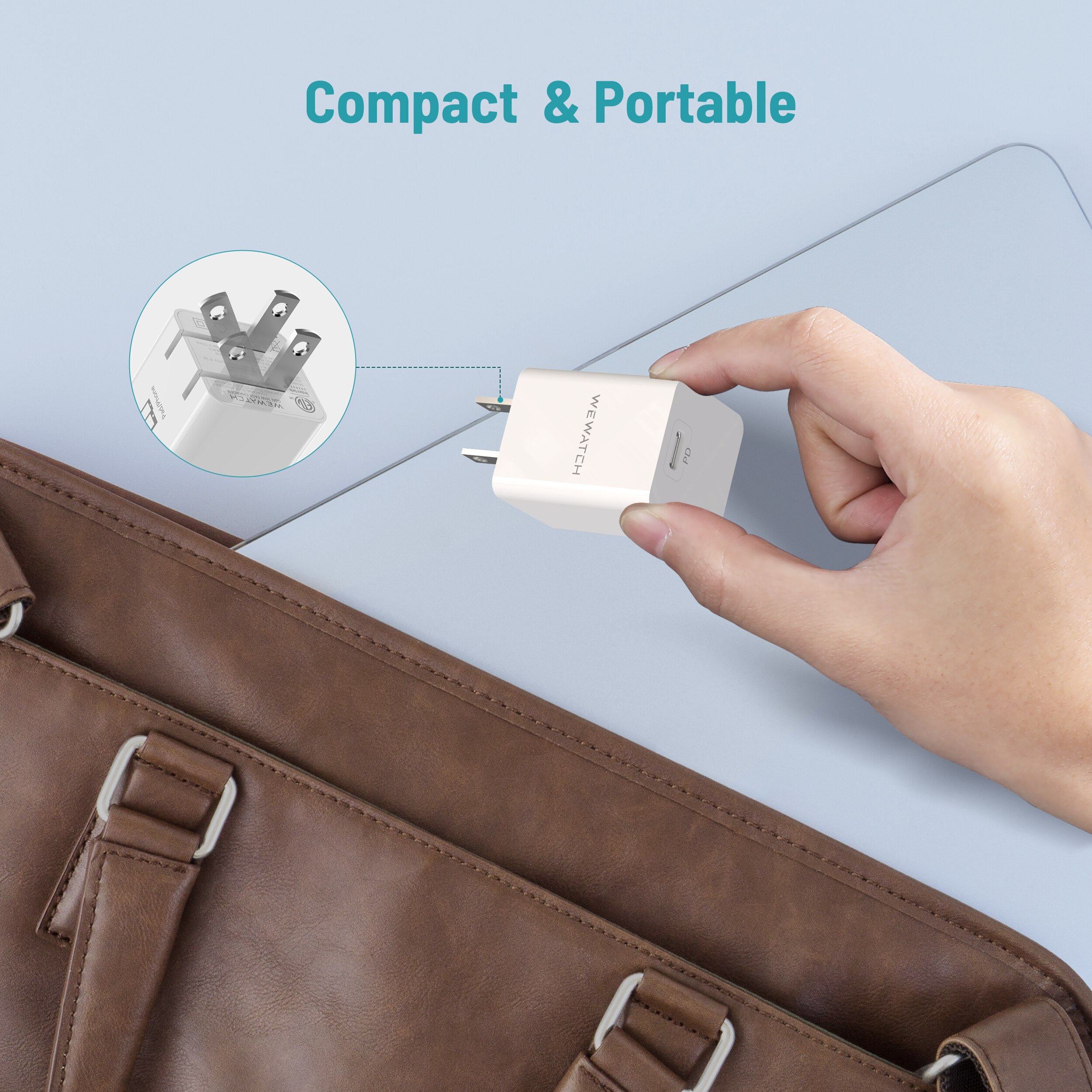 Wewatch wwc 30gn-01 30w gan schnellladegerät, mini-faltladegerät, typ-c-  pd 3.0- usb-c-netzteil, tragbares reiseladegerät