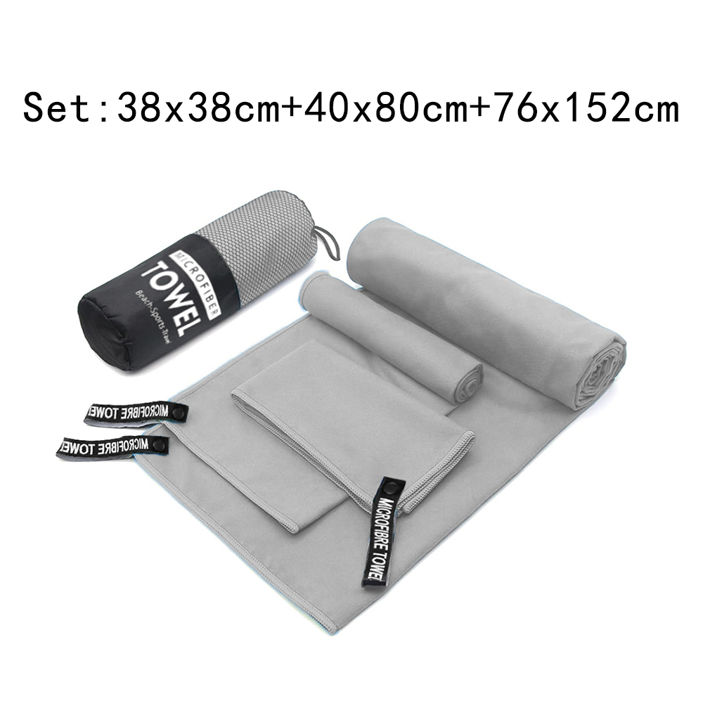Schnelltrocknendes campinghandtuch, mikrofaser-reisehandtuch, 3 größen,  beim 1er- Pack, einstellen für Camping, Strand, fitnessstudio, Sport, Yoga und schwimmbad: Blau