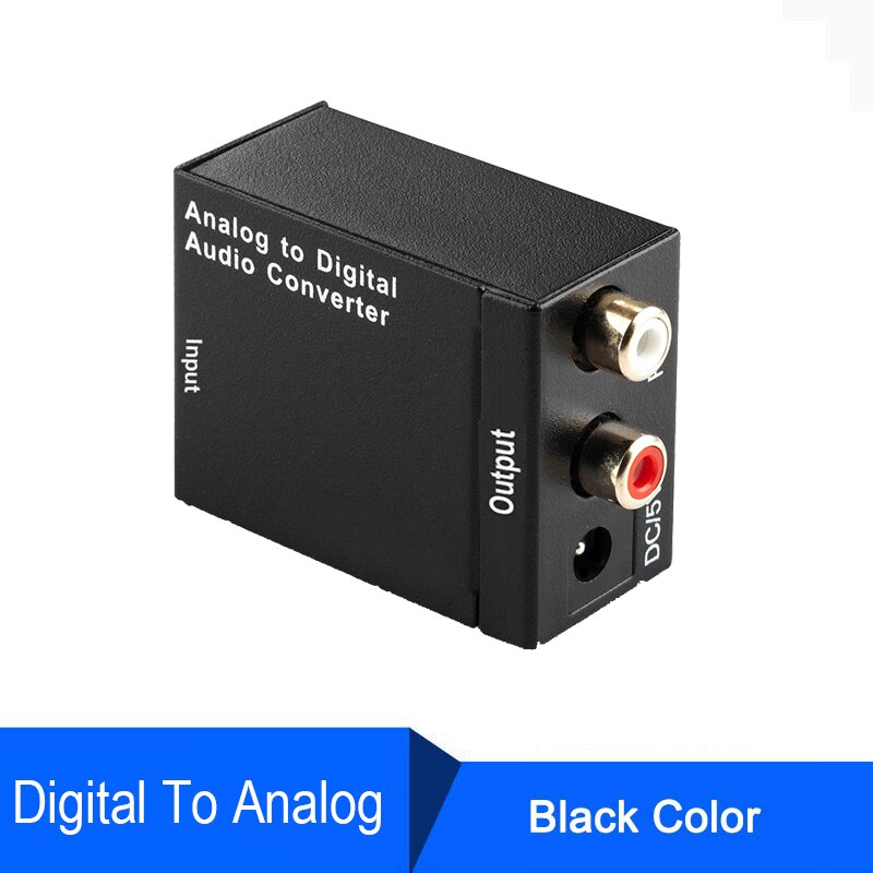 Digital to Analog Audio Converter Digital Optical Coaxial Toslink Signal Digital Coaxial or Toslink Optical to Stereo RCA Audio: Digital to analog