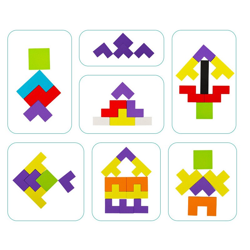 Puzzels Tangram Kinderen Houten Educatief Speelgoed Spel Kind Puzzel Cubes Puzzels Voor Kinderen Speelgoed