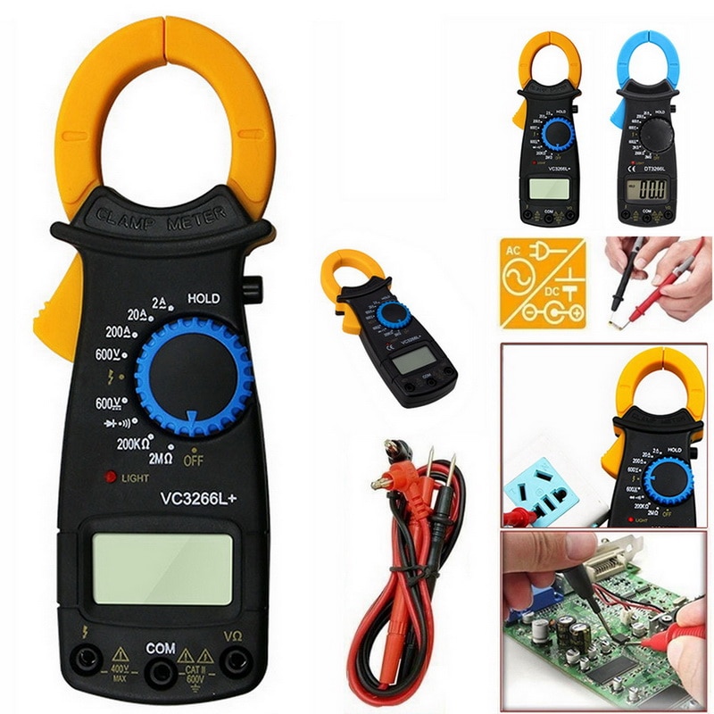 Digital Current Clamp Ammeter AC DC Voltmeter Tester Electrical Multimeter Clamp FireWire Identify Ammeter Voltmeter Ohmmeter