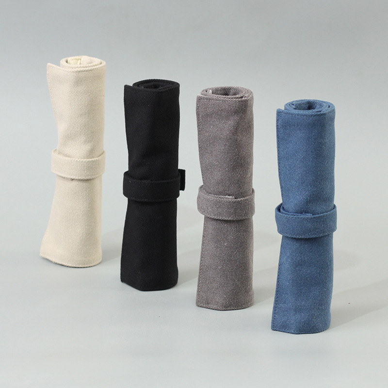 Duża pojemność piórnika z płótna, zwijany piórnik, piórnik, etui na długopisy, uchwyt na rolkę dla nauczyciela, ucznia, malarza