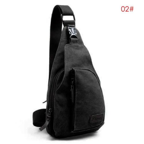Wangscanis män vintage canvas läder ryggsäck axel sling bröst väska topp