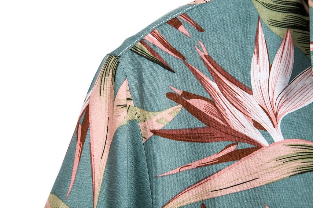 Camisa Casual para hombre a la estampado étnico solapa transpirable manga corta Camisa ropa de calle vacaciones hombres camisas hawaianas