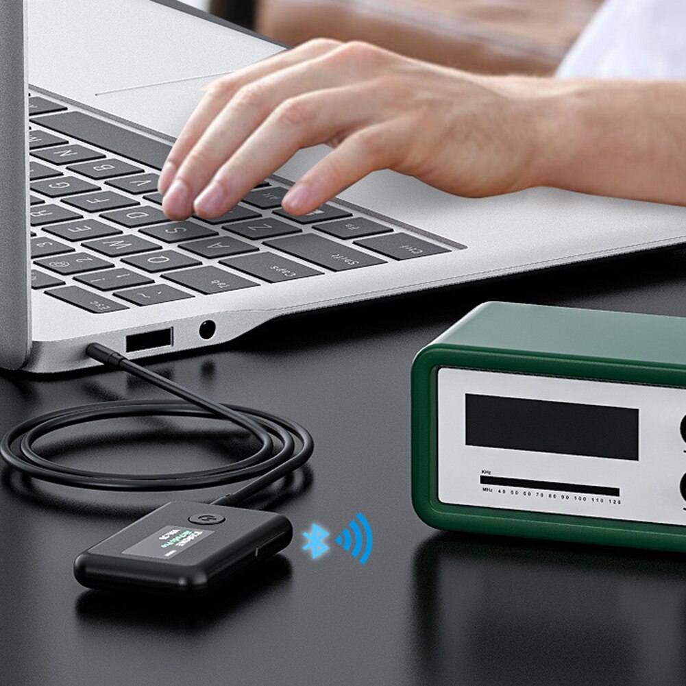 AUX Bluetooth Transmitter Receiver YET-T2 2 in 1 3.5mm TV PC Car Speaker for Office Caring Computer Supplies