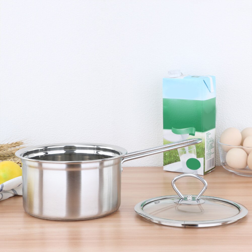 Single Handle Stainless Steel Large Capacity With Lid Pour Saucepan Chocolate Gourmet Milk Heating Cuisine Induction Strain