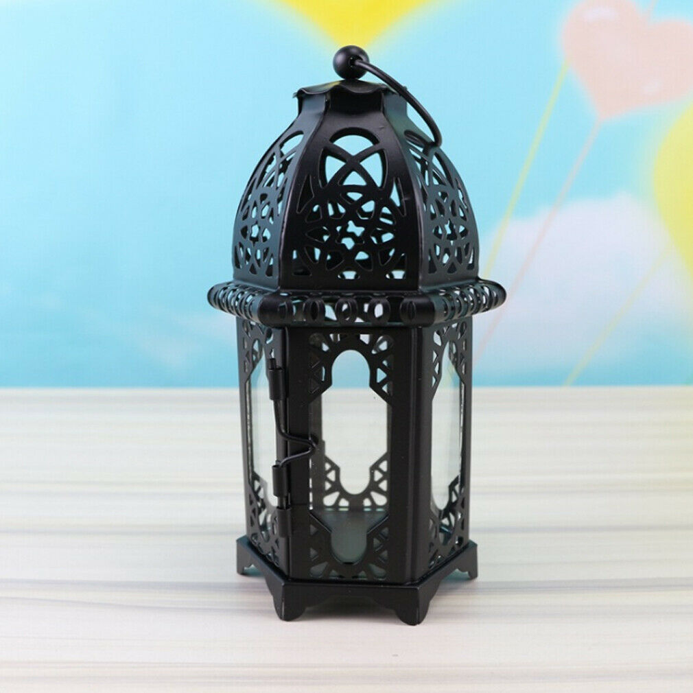 Rustik lanterne orkan fyrfadslys søjle lysestage vintage haven lampe stativ boligindretning marokkansk lanterne lys: C