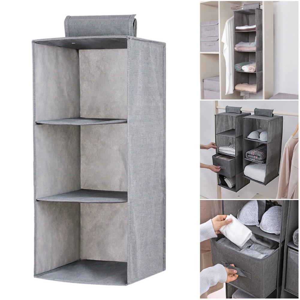 Clothes Storage Bag Interlayer Drawer Type Wardrobe Hanging Storage Bag Organizer Debris Storage Box Hanger #BW