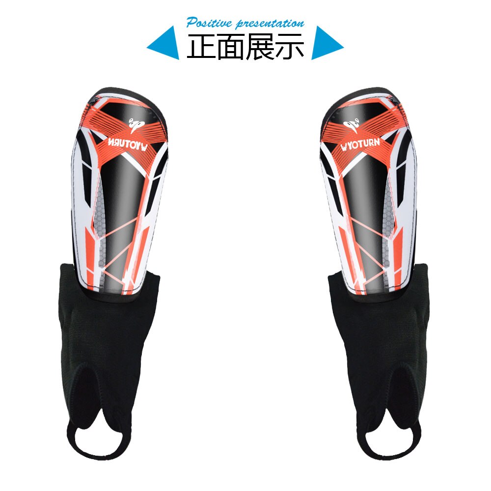WYOTURN 1 Pair Shin Guard Soccer Antislip Shield Adults Kids Football Shin Guard Support Protector Shin Pads: Red Color / S
